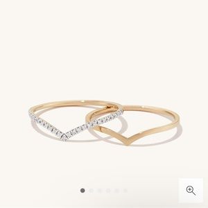 Mejuri Wishbond Stacker Rings 14K Gold with Diamonds